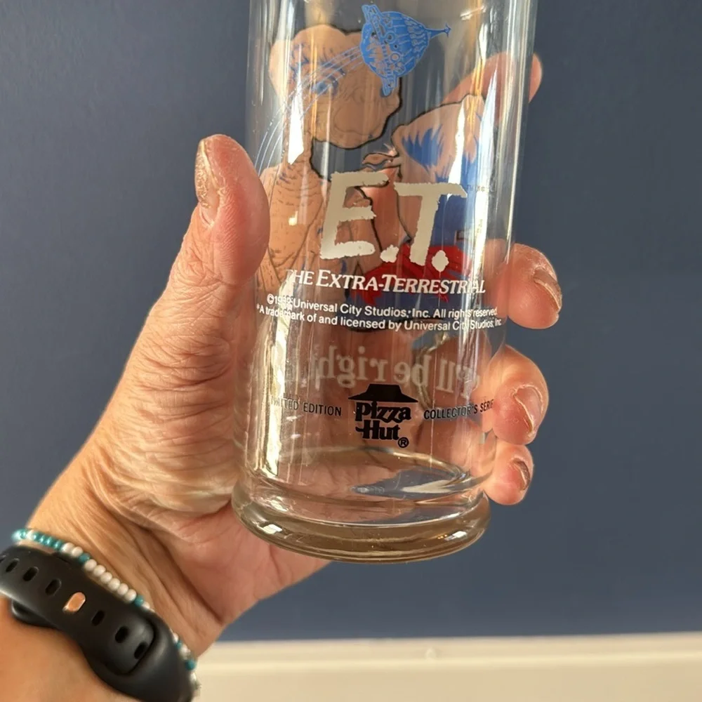 Vintage E.T. Pizza Hut Glass Limited‎ Edition 1982 I'll Be Right Here